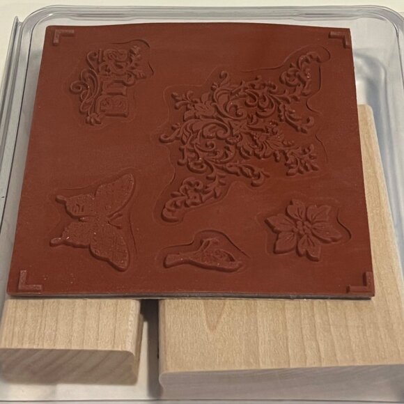 Stampin Up Bliss Rubber Stamp Set Of 5 With Wood Mounts For Crafting & Scrapbook - Picture 2 of 2